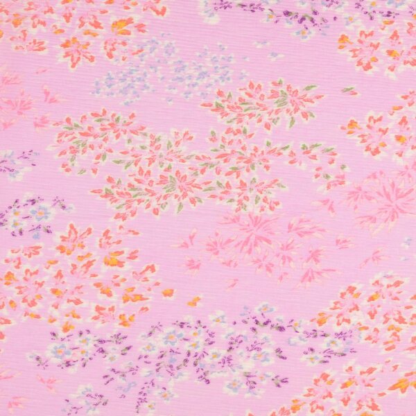 Blütenzweige Chiffon Plissee rosa