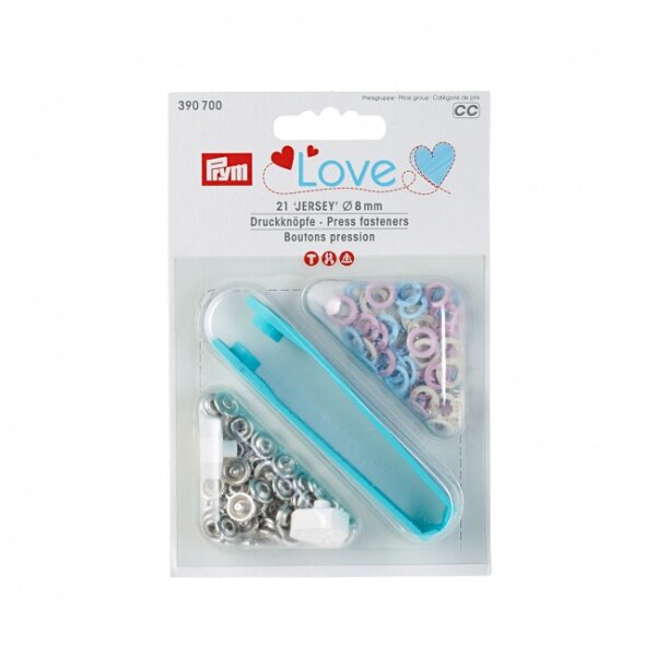 Prym Love Jersey Druckknöpfe Ø 8mm pastell