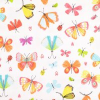 Schmetterlinge Jersey weiß