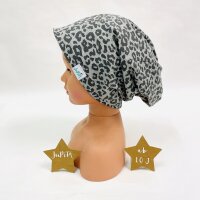 Beanie Leopard grau/ Glitzer