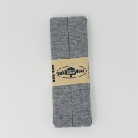 Jersey-Schrägband 40/20mm grau meliert