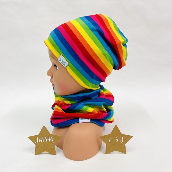 Haube & Loop Regenbogenstreifen