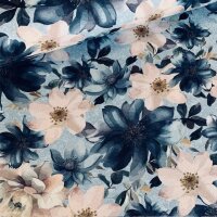 Blumen Jersey blau