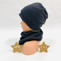 Haube & Loop Kühe grün
