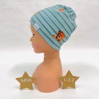 Haube Teddypanel blaugrün