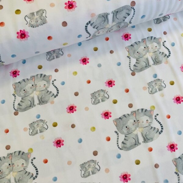 Katzen Jersey weiß