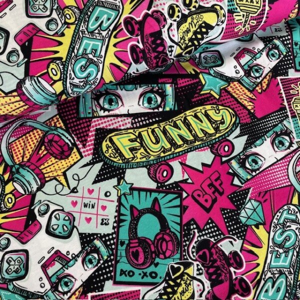 Manga BFF Jersey pink/Türkis