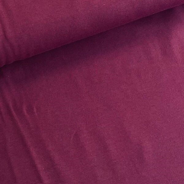 Baumwolljersey uni bordeaux