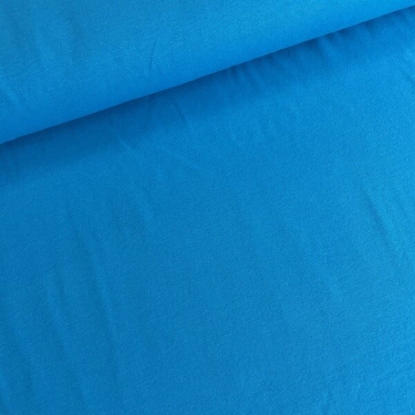 Baumwolljersey uni ozeanblau