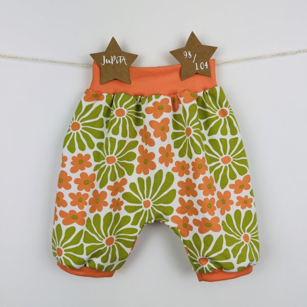 Pumphose kurz Retro Blumen