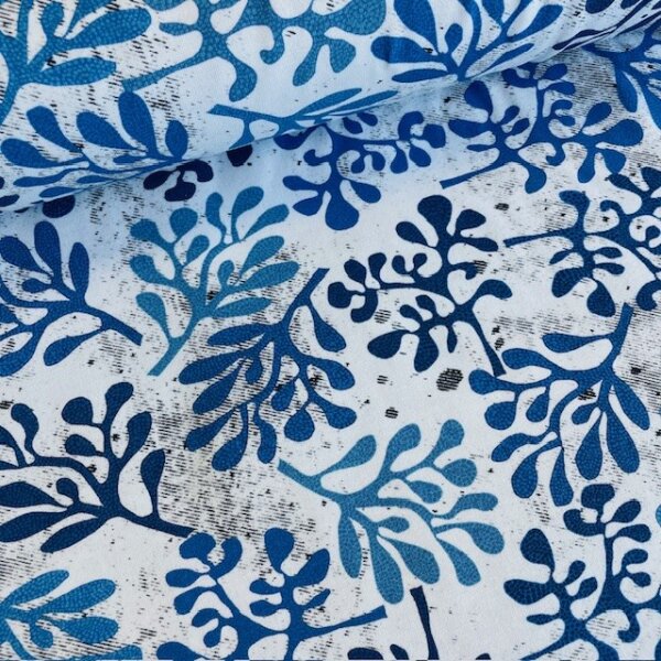 Blue leaves Jersey hellblau