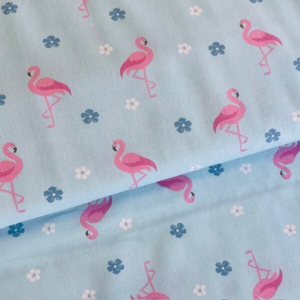 Flamingos Baumwolle hellblau