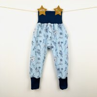 Pumphose lang Blumen jeansblau