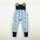Pumphose lang Blumen jeansblau