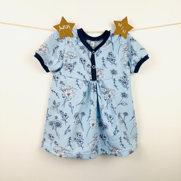 Tunika Blumen jeansblau