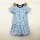 Kleid Kurzarm Blumen jeansblau