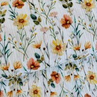 Blumenwiese Musselin offwhite