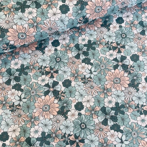 Blumen Baumwolle babyblau