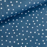 Sternchen Baumwolle weiß/jeansblau
