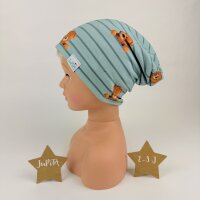 Beanie Teddy Panel blaugrün