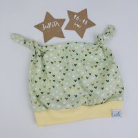 Knotenmütze Herzilein hellgrün