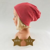 Beanie Tracht rot auf grün