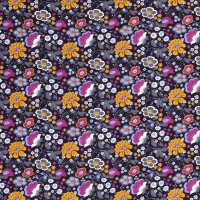 Blumen Baumwolle dunkelblau