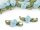 Satinröschen mit Blättern 10mm x 26mm hellblau