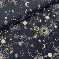 Galaxy Glitterfolien Jersey dunkelblau