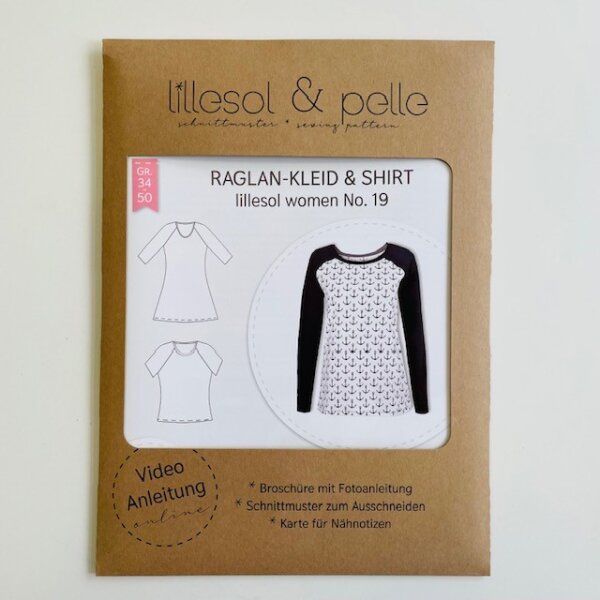 Papierschnittmuster lillesol women No. 19 Raglan-Kleid & Shirt