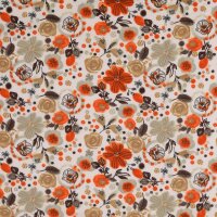 Blumen rost/braun French Terry natur