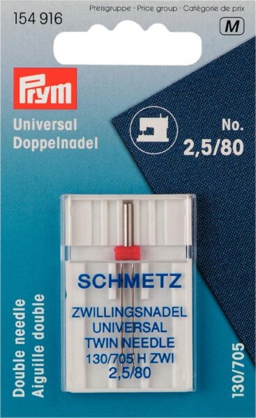 Prym Maschinennadeln Universal Zwillingsnadel 2,5/80