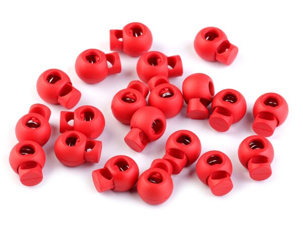 Kordelstopper rund 15x19mm rot